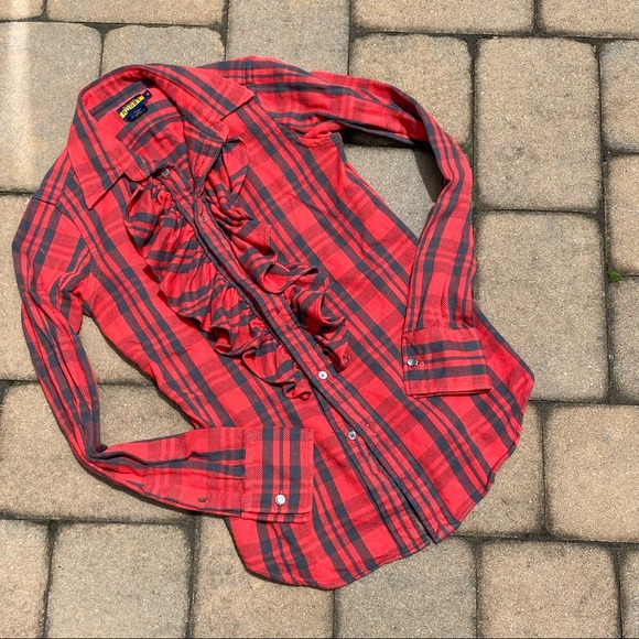 Rugby Ralph Lauren Ruffle Flannel Plaid Shirt - Picture 7 of 7